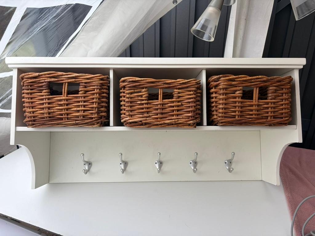 Kapstok met mandjes, Huis en Inrichting, Woonaccessoires | Kapstokken, Zo goed als nieuw, Minder dan 100 cm, Hout, Ophalen
