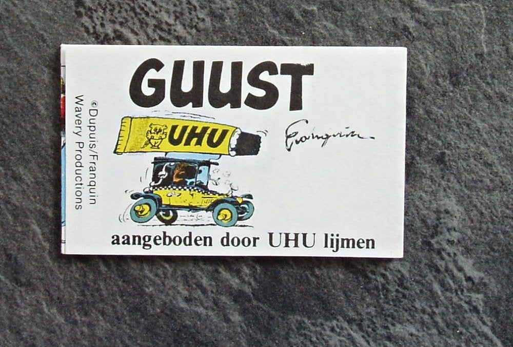 Guust Flater - Reclame uitgaven UHU Lijmen - Franquin, Verzamelen, Stripfiguren, Verzenden, Guust of Robbedoes, Zo goed als nieuw