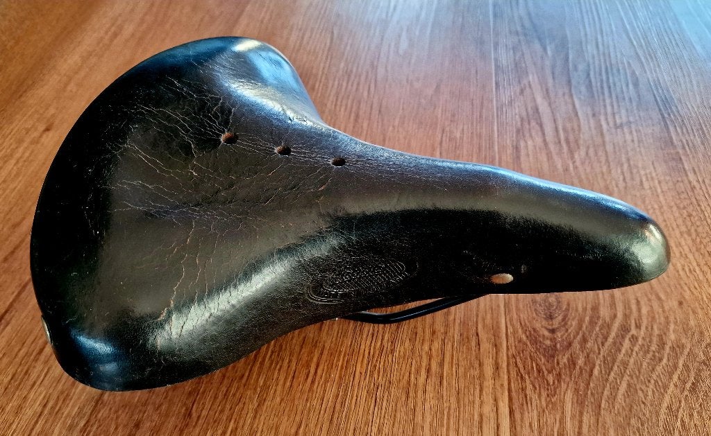 Lepper zadel voor herenfiets, zwart leder. Model 800 B., Gebruikt, Overige materialen, Lepper, Ophalen of Verzenden