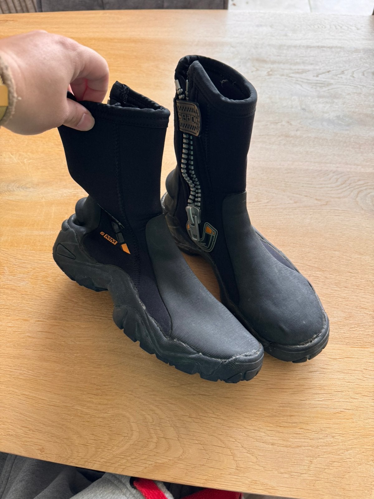 SEAC duikschoenen/duikboots van 6 mm neopreen, Watersport en Boten, Ophalen of Verzenden, Zwem- of Duikvliezen