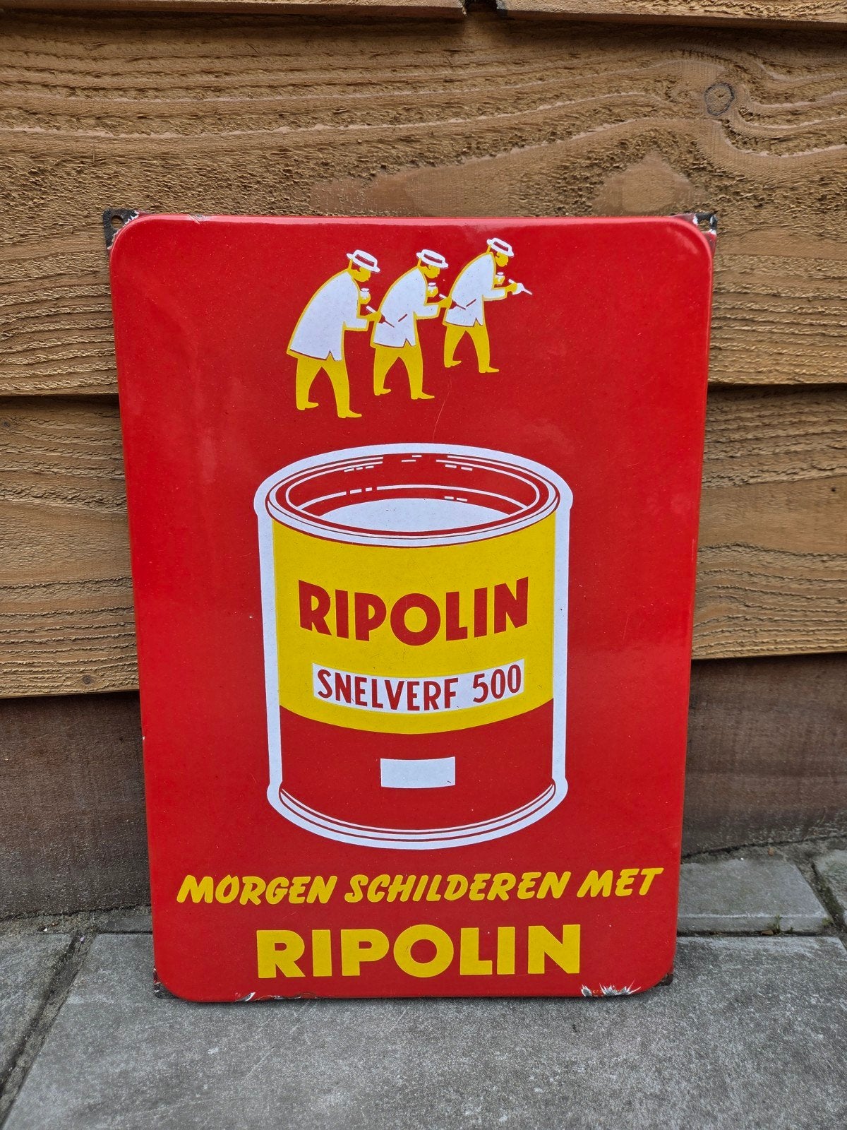 Emaille bord Ripolin, Ophalen of Verzenden, Gebruikt, Reclamebord