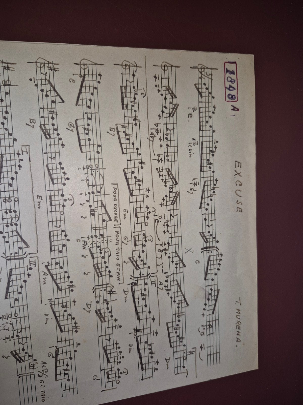 Bladmuziek: Excuse en Ameliere Wals (Handgeschreven), Gebruikt, Overige genres, Overige soorten, Overige instrumenten