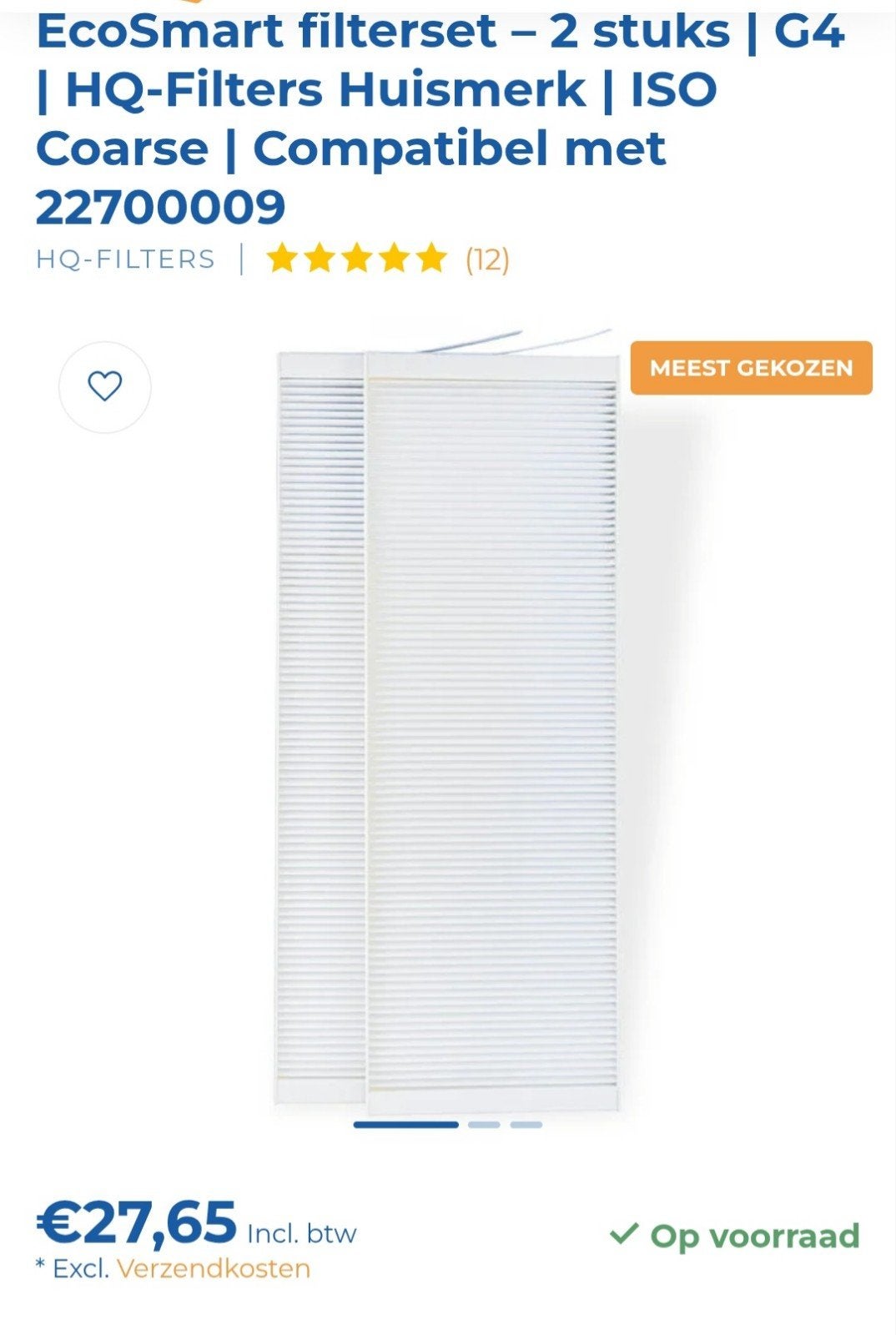 Filters voor wtw meedere merken!, Doe-het-zelf en Verbouw, Ophalen of Verzenden, Nieuw, Ventilator en Afzuiger