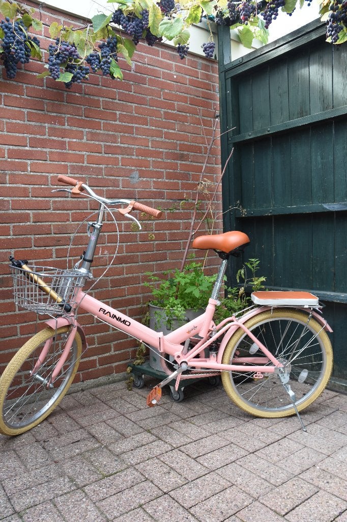 Bubblegum roze met cognac bruin leer kinderfiets te koop, Rain, 24 inch, Nieuw, Ophalen of Verzenden