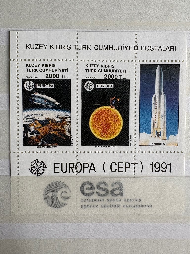 Velletje Noord Cyprus ruimtevaart Europa, Postzegels en Munten, Ophalen of Verzenden, Postfris, Overige thema's