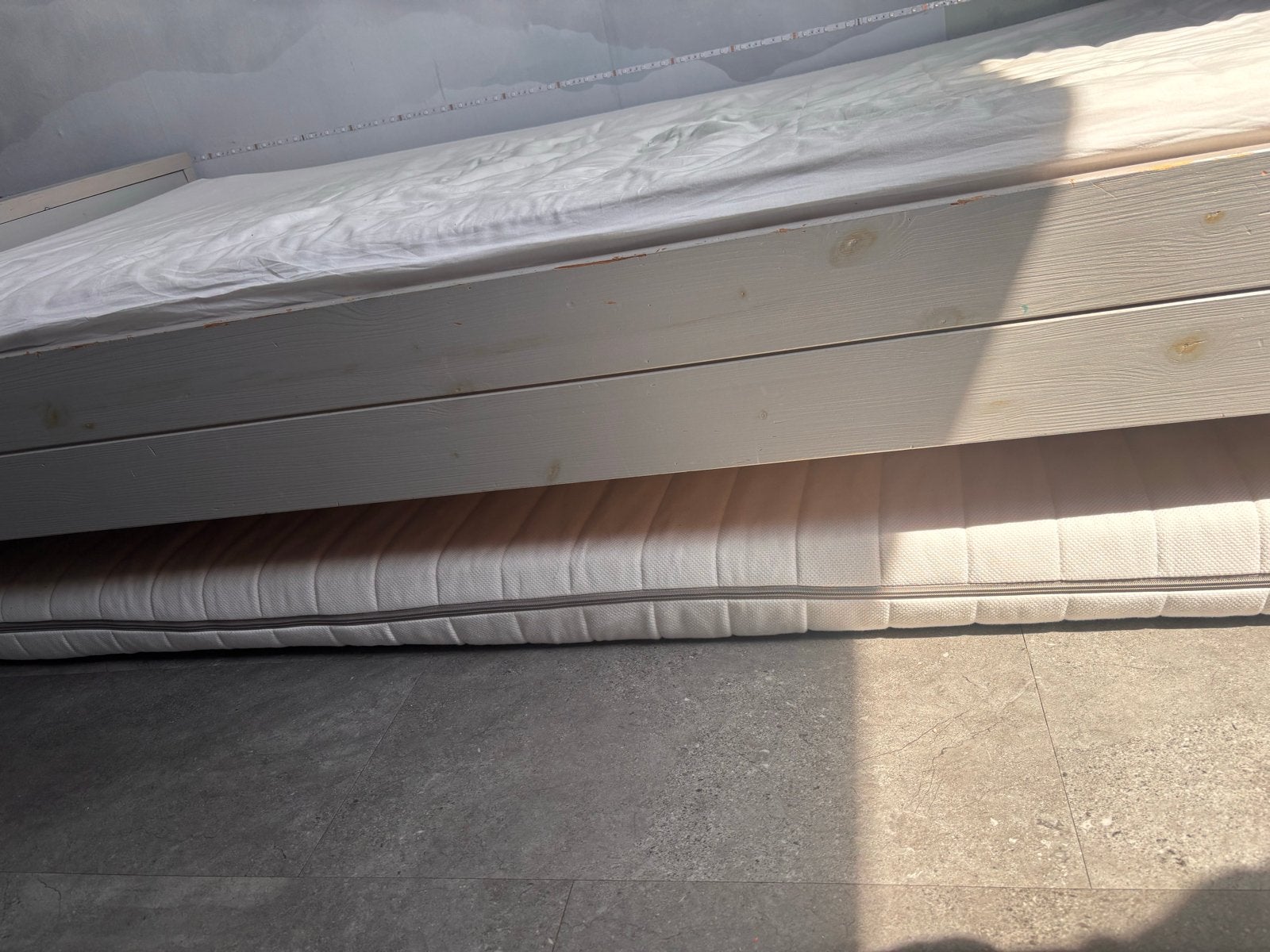 Eenpersoonsbed Wood Dennis 90x200, Ophalen, Gebruikt, 90 cm, Eenpersoons