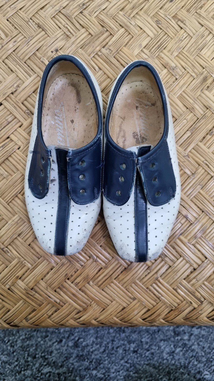 BROCANTE KINDERSCHOENEN LEER JAREN 60, Jongetje of Meisje, Ophalen of Verzenden, Beniamino, Gebruikt