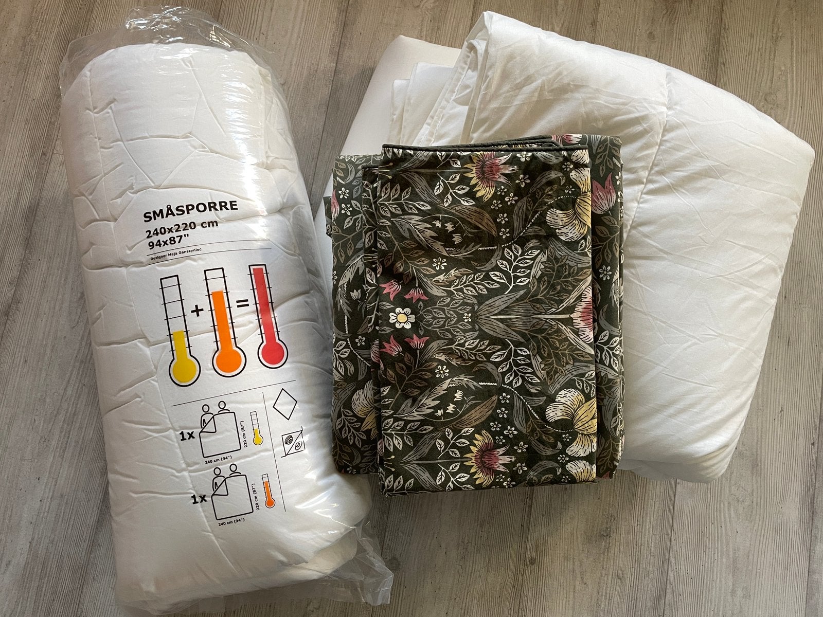 Ikea 4 seizoensdekbed Lits-jumeaux overtrek samen voor 35€, Ophalen, Anti-allergisch, Lits-jumeaux, Wit
