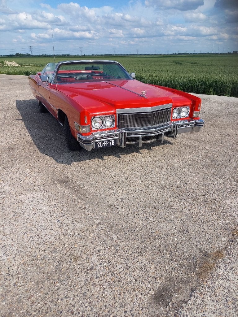 Cadillac Eldorado 8.2 Convertible AUT 1974 Rood, Auto's, 2408 kg, 8 cilinders, 233 pk, Leder