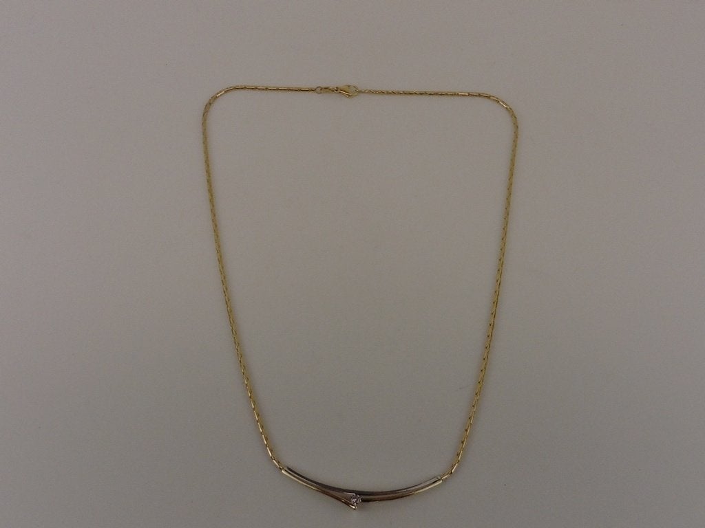 Gouden choker met briljant                               G70, Gebruikt, ., Ophalen of Verzenden, .