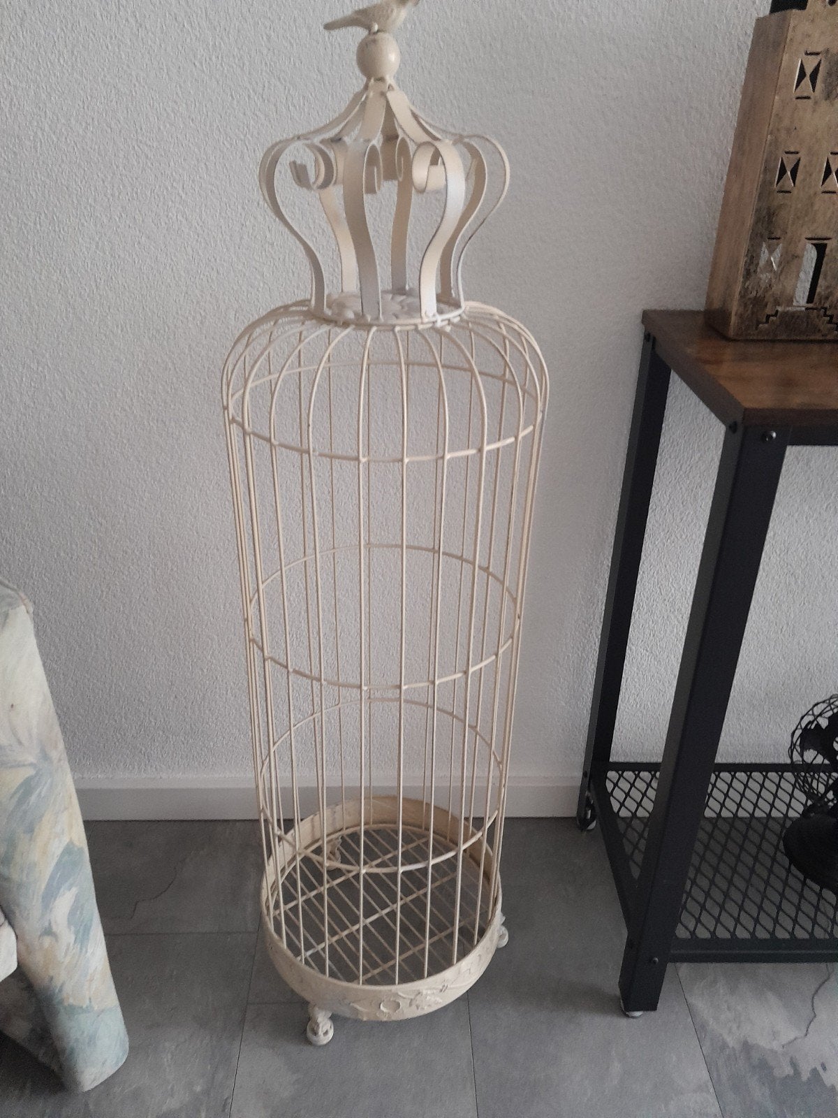 Decoratieve kooi - crème - 110 cm hoog, Ophalen, Gebruikt, Beige