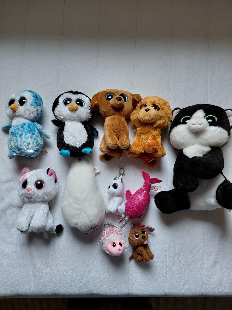Grote collectie Ty Beanie Boo's knuffels, Kinderen en Baby's, Speelgoed | Knuffels en Pluche, Pinguïn, Blauw, Ophalen of Verzenden