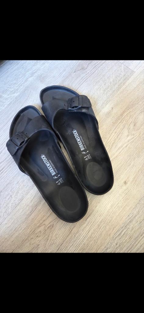 Birkenstock slippers , zwart, mt 41, Ophalen of Verzenden, Zwart