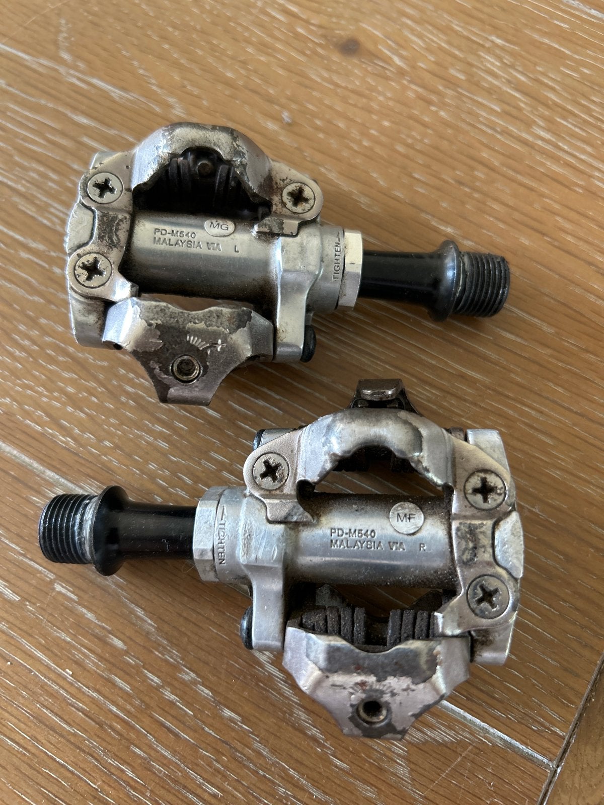 Shimano PD-M540 SPD Pedalen - Gebruikt, Fietsen en Brommers, Crankstel of Pedalen, Gebruikt, Ophalen of Verzenden, Aluminium