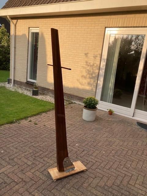Houten mast met RVS mastkoker, Watersport en Boten, Verzenden, Zo goed als nieuw, Overige typen
