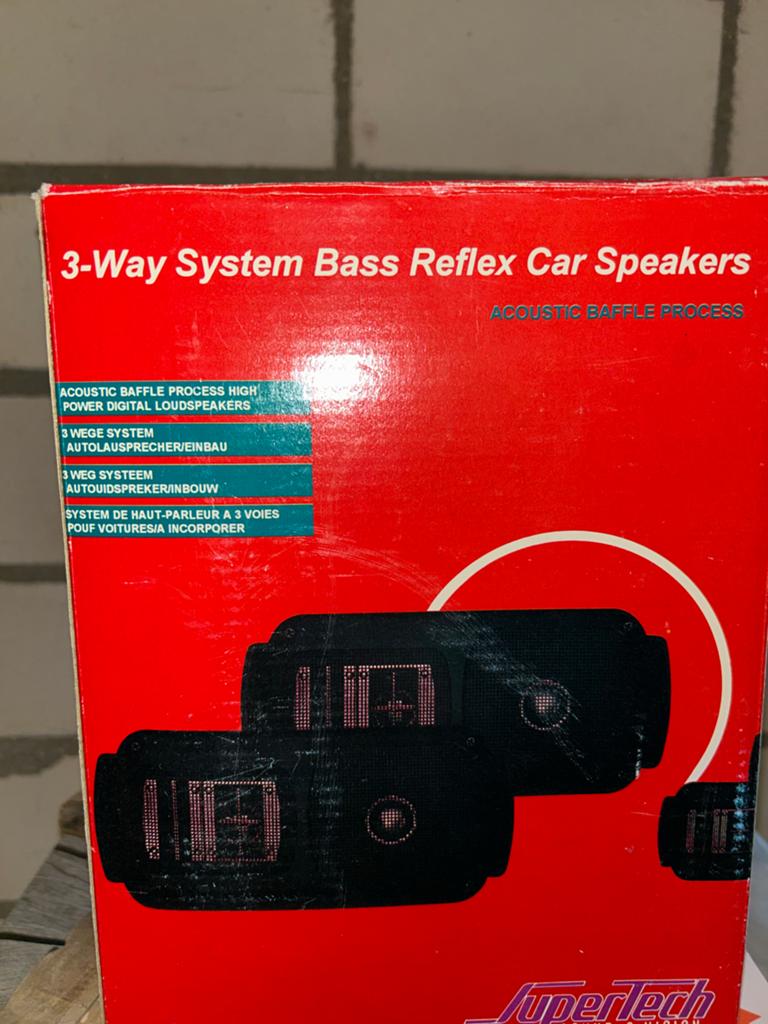 SuperTech 3-Weg Systeem Bass Reflex Autoluidsprekers, Auto diversen, Ophalen, Zo goed als nieuw