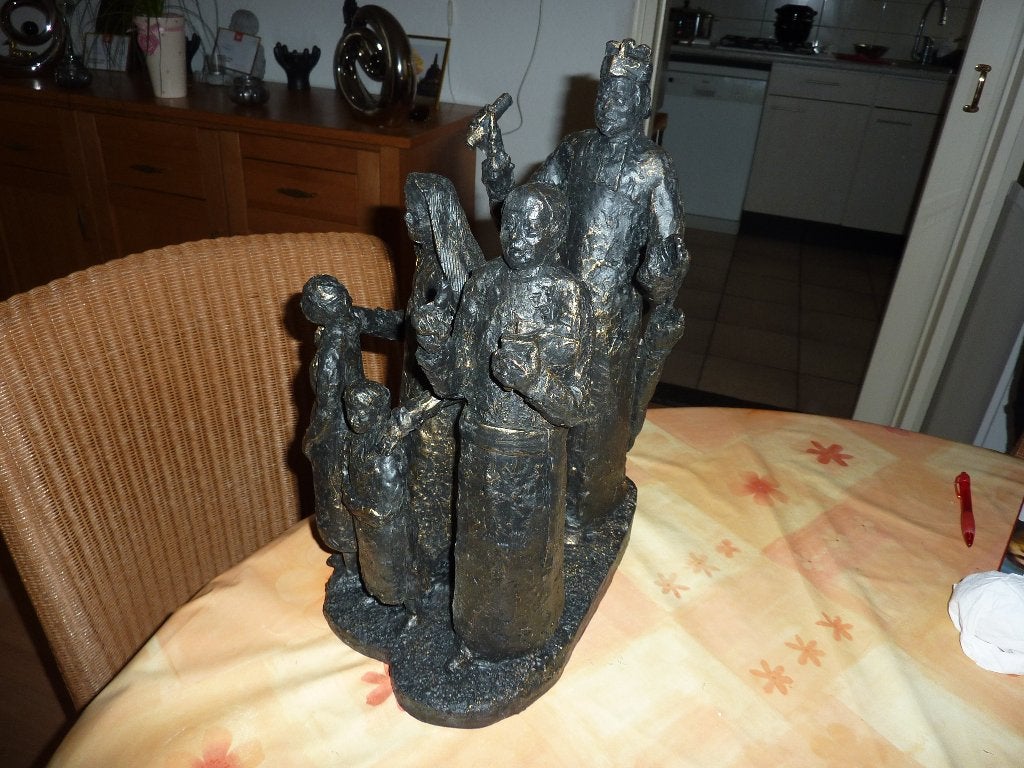 zwaar religie groepsbeeld uit frankrijk, Antiek en Kunst, Ophalen of Verzenden
