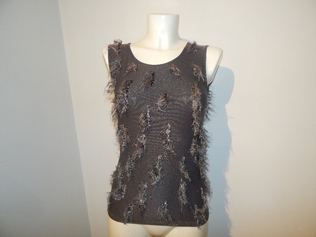 Wolford vintage stretch top flosjes stof lichte glans L