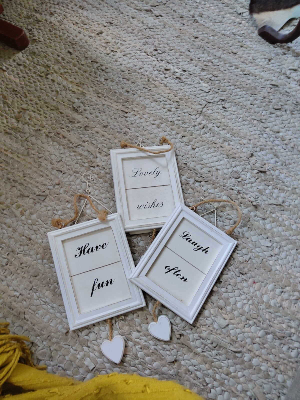 houten spreuk/tekst lijstjes, Huis en Inrichting, Ophalen of Verzenden, Hout, Wit