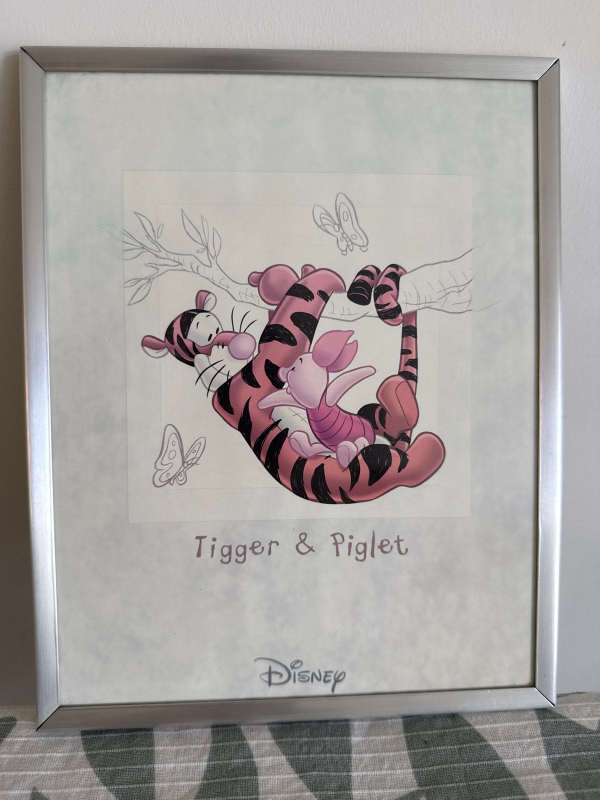 Disney Tigger & Knorretje ingelijste print, Verzamelen, Disney, Ophalen, Winnie de Poeh of vrienden, Gebruikt, Plaatje of Poster