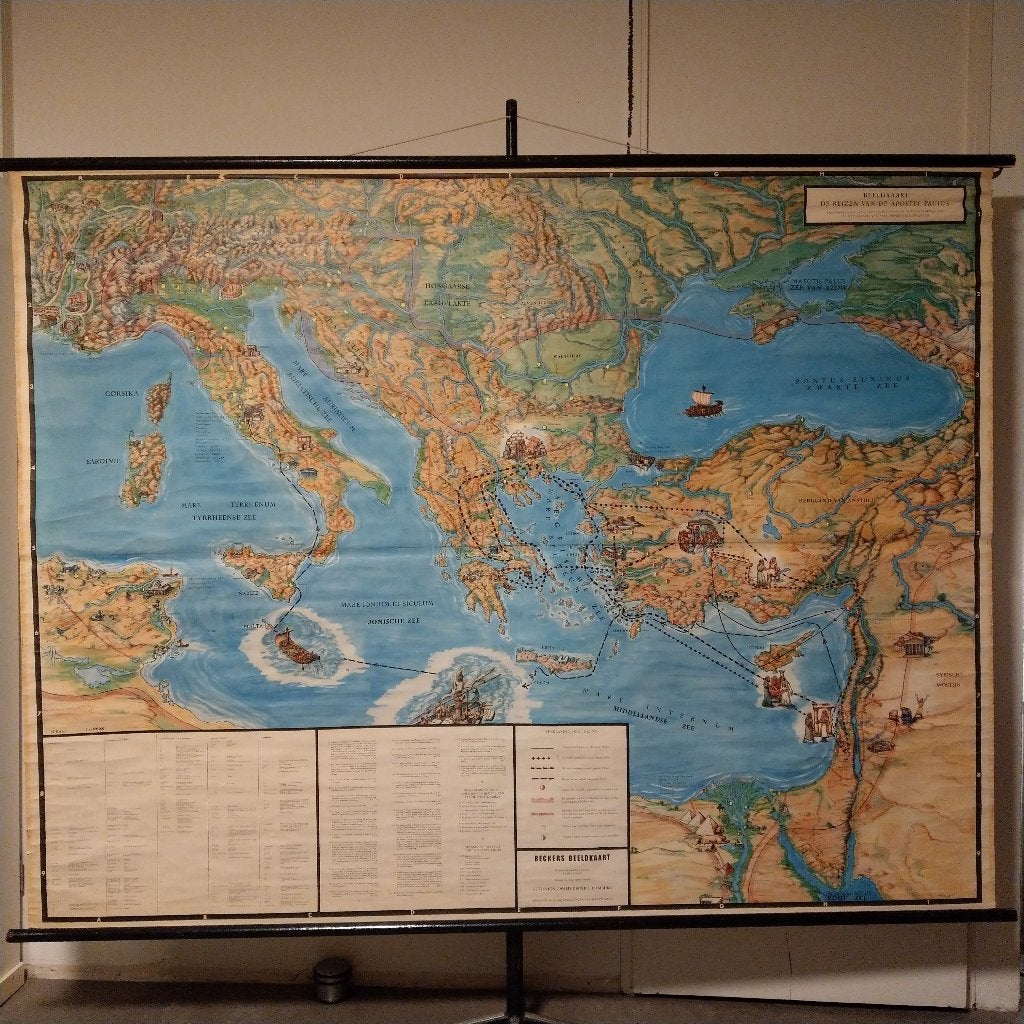 Beeldkaart van het heilige land - reizen van apostel Paulus, Ophalen, Geschiedenis