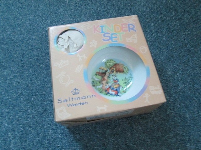 Seltmann Kinderset, stenen bord beker schaaltje met sprookje, Ophalen of Verzenden, Zo goed als nieuw, Overige typen