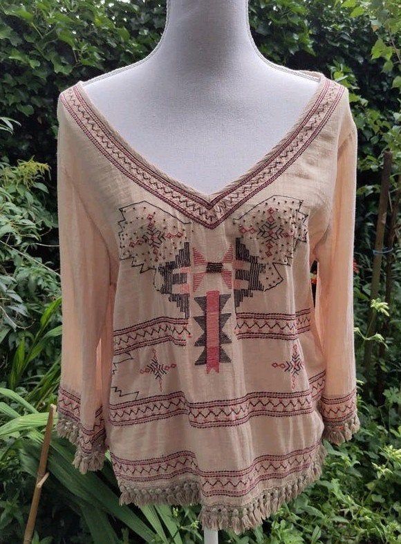 BOHO shirt 🏖️  BONITA 'Isla Ibiza' 🏖️  Maat M L XL, Maat 42/44 (L), Ophalen of Verzenden, BONITA, Gedragen