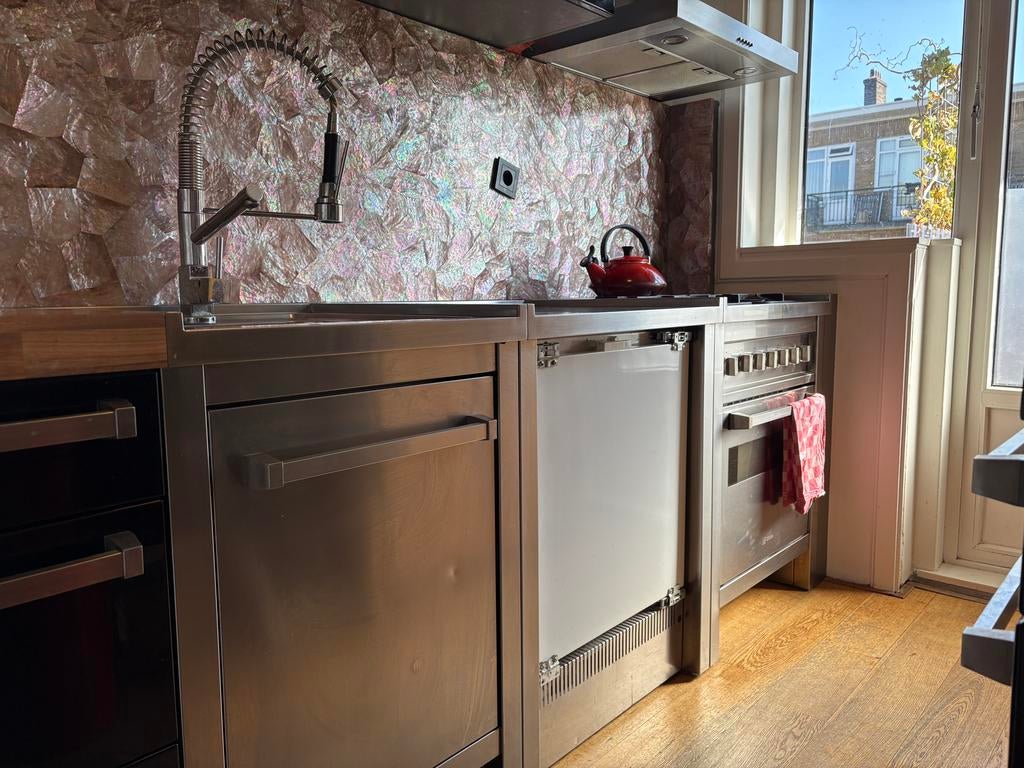 RVS Keuken Units / Buitenkeuken, Huis en Inrichting, Ophalen, Gebruikt, Enkelwandige keuken, Grijs
