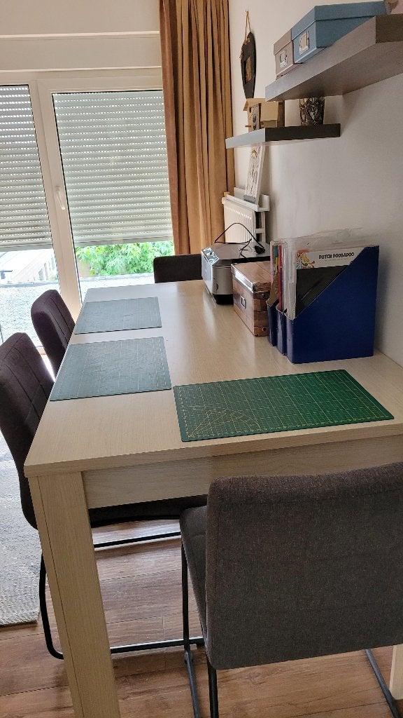 tafel met 4 stoelen, Ophalen, Gebruikt, Hout, Beige