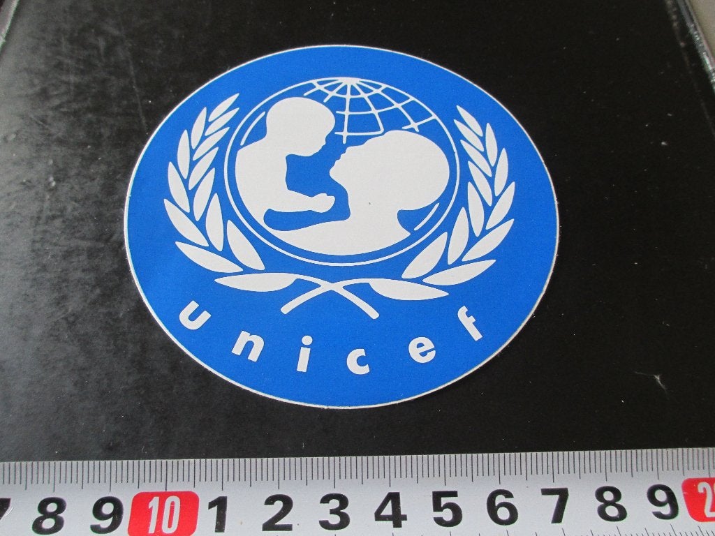sticker 184 logo UNICEF, Verzamelen, Ophalen, Zo goed als nieuw