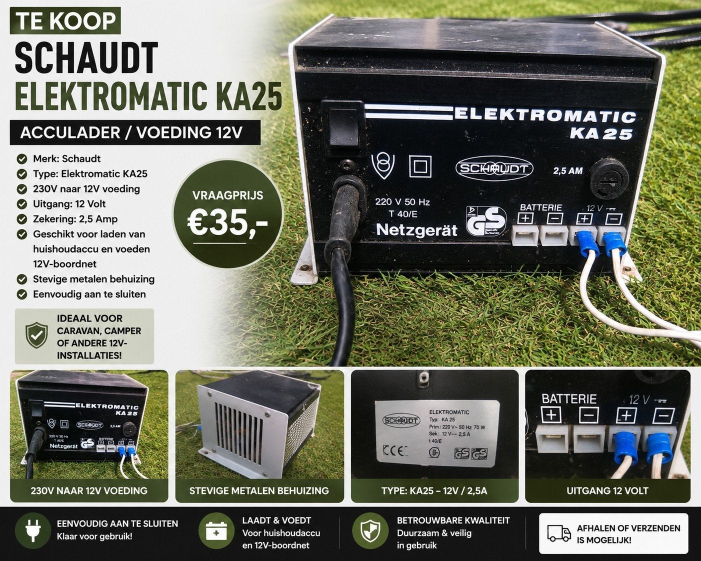 camper / caravan KA25 Acculader / Voeding 12V F, Caravans en Kamperen, Ophalen of Verzenden, Zo goed als nieuw
