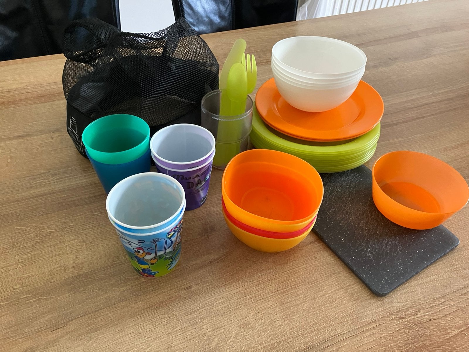 Camping servies, kampeer buiten of picknick, Ophalen of Verzenden, Gebruikt