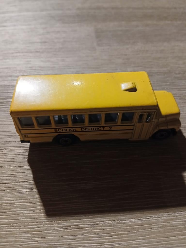 Amerikaanse schoolbus matchbox uit 1985 zgan, Ophalen of Verzenden, Zo goed als nieuw