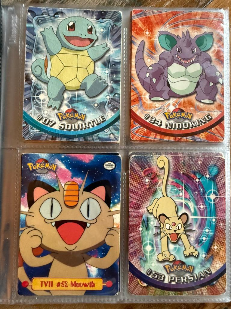 Pokémon Topps kaarten - Squirtle, Nidoking, Meowth, Persian, Ophalen of Verzenden, Gebruikt, Meerdere kaarten