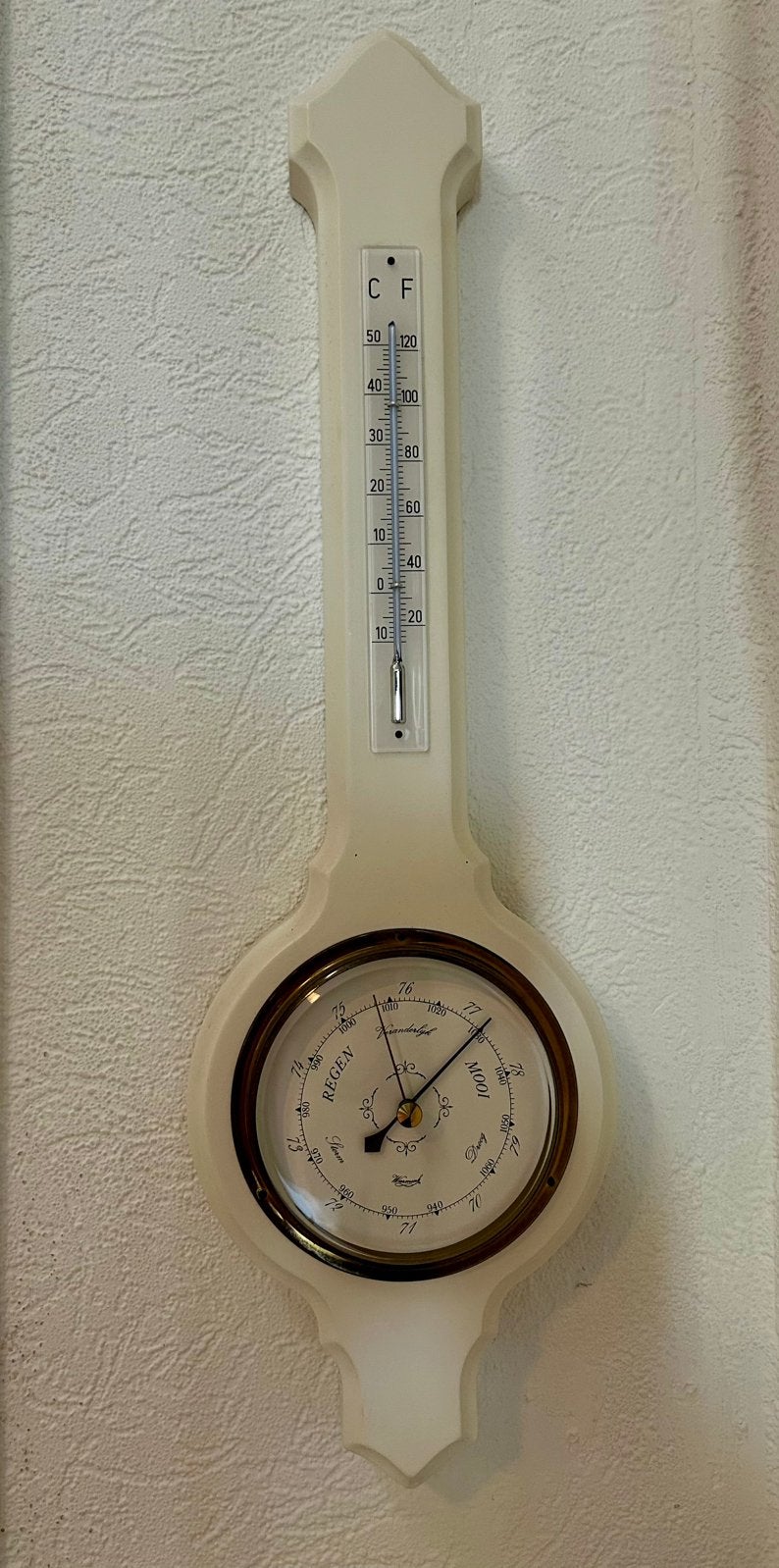 Vintage Barometer en Thermometer - Weerstation, Ophalen, Gebruikt, Weerstation