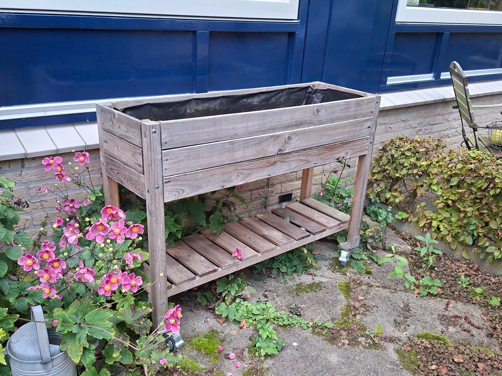 Plantenbak van pallethout 2 stuks, Tuin en Terras, Ophalen, Gebruikt, 100 cm of meer, Balkon