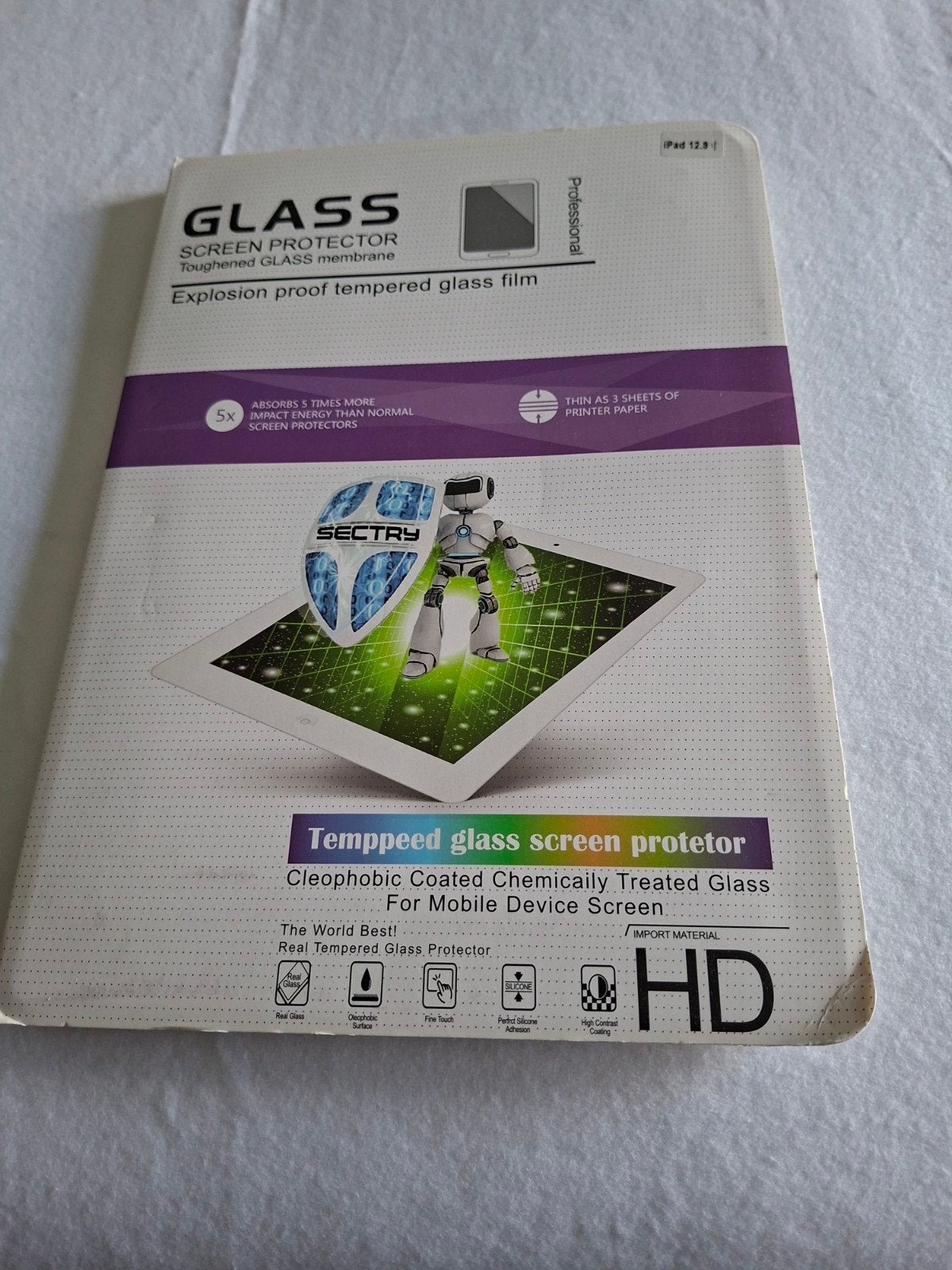 Sectry Tempered Glass Screen Protector voor iPad 12.9, Ophalen of Verzenden, Nieuw, 12 inch, Apple iPad Pro