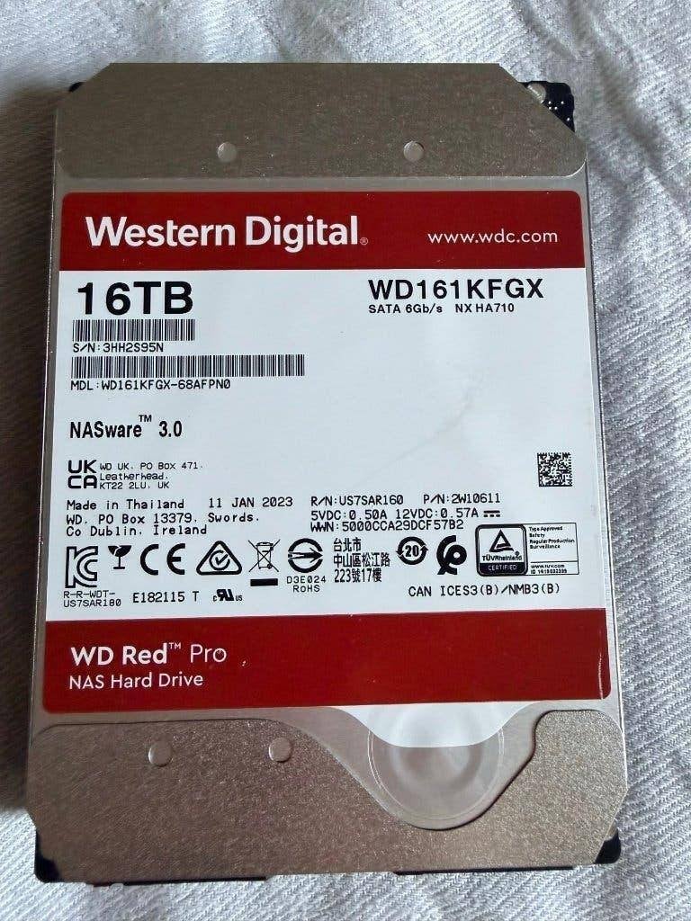 5x Western Digital WD161KFGX 16TB WD rood Pro NAS HDD, Computers en Software, Ophalen, Nieuw, Desktop, HDD
