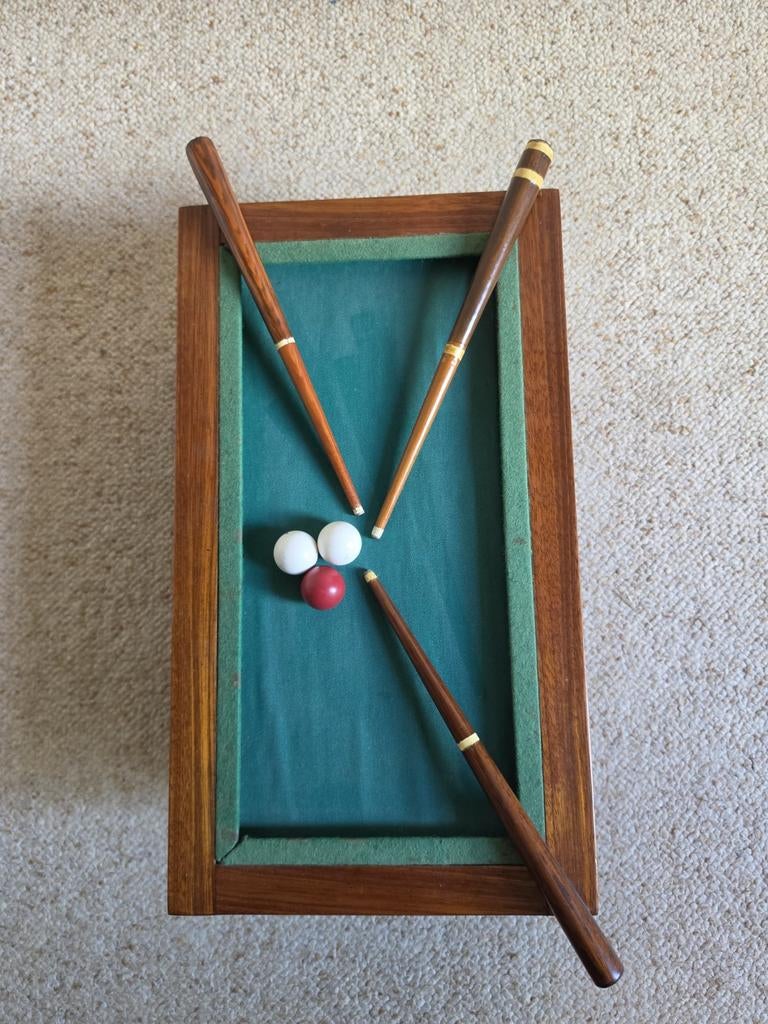 Vintage mini biljart spel - oud speelgoed, Ophalen of Verzenden, Gebruikt, Biljarttafel