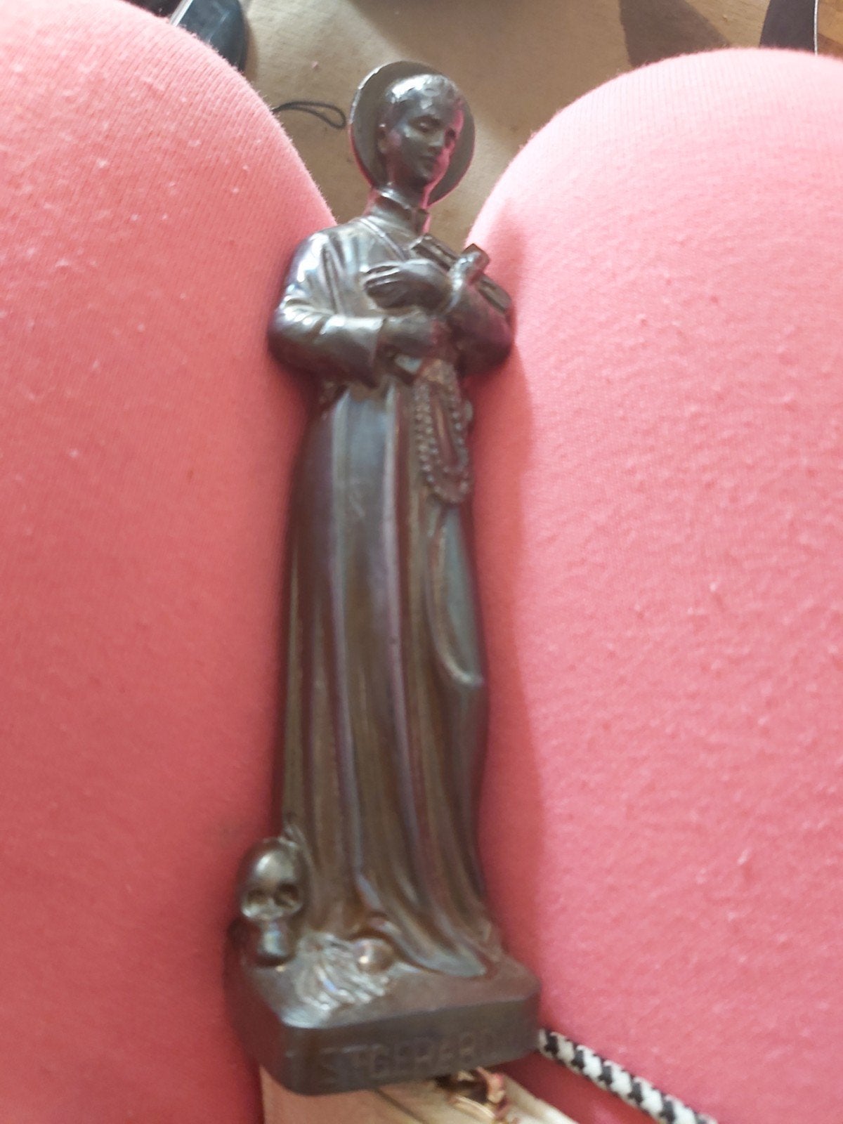 Vintage bronzen beeldje van Sint Gerardus Majella, Ophalen of Verzenden