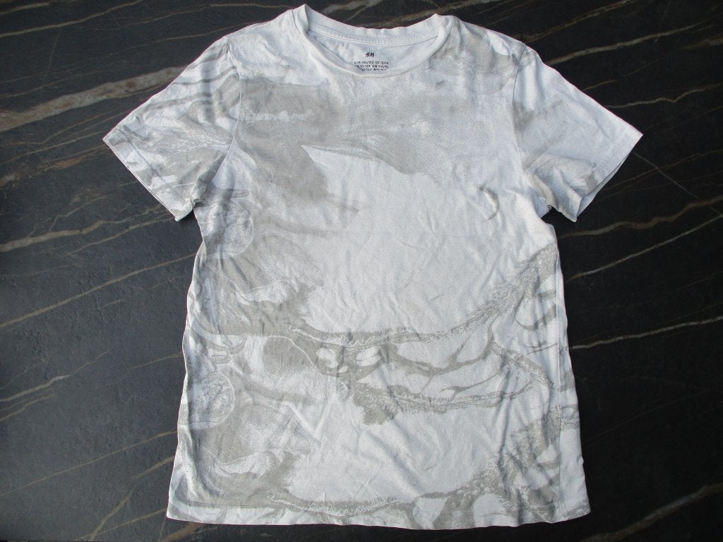 T-shirt wit / grijs H&M maat 146 / 152 shirt korte mouwen, H&M, Ophalen of Verzenden, Zo goed als nieuw, Shirt of Longsleeve