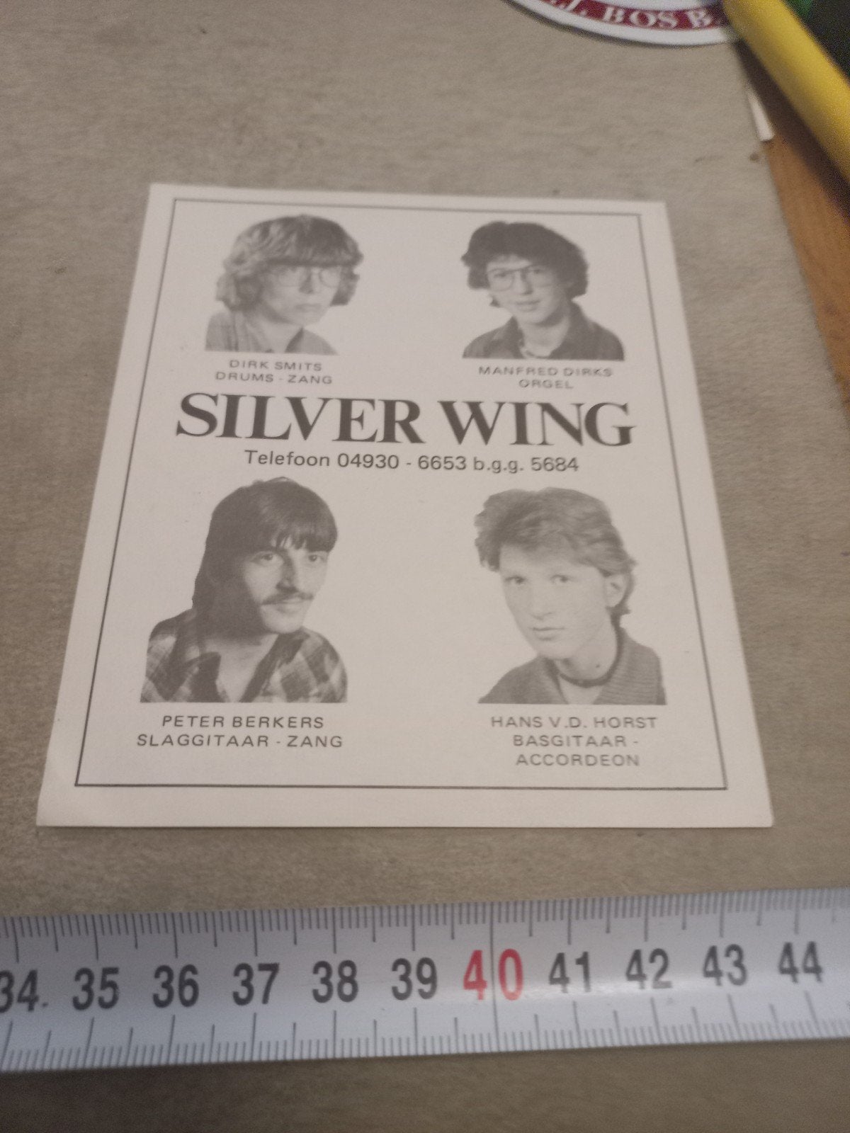 Silver Wing Band Promotiekaart - Vintage Muziek Memorabilia, Ophalen of Verzenden, Gebruikt