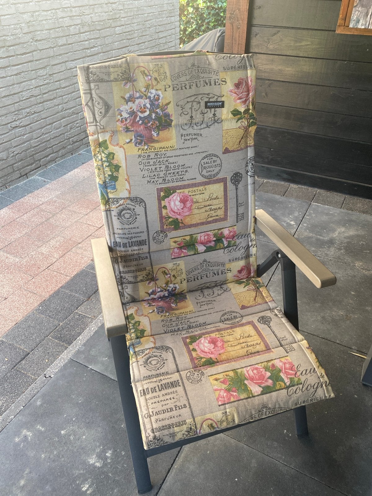8 tuinstoelkussens met bloemenprint, Tuin en Terras, Tuinmeubel-accessoires, Ophalen, Gebruikt