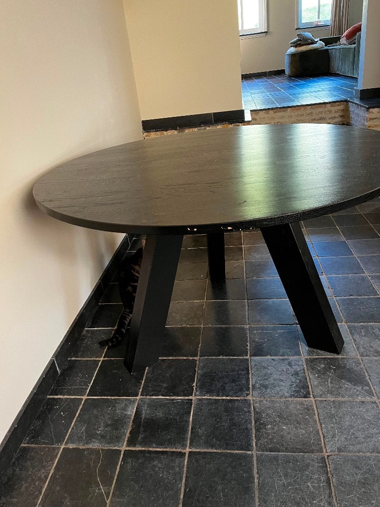 WOOOD Ronde Eettafel, Huis en Inrichting, Tafels | Eettafels, Ophalen, Gebruikt, Vier personen, 100 tot 150 cm