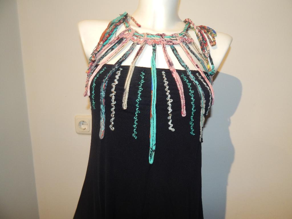 save the queen stretch jurk halter kleurrijke koortjes apart, Verzenden, Zwart, Maat 42/44 (L), Save the Queen
