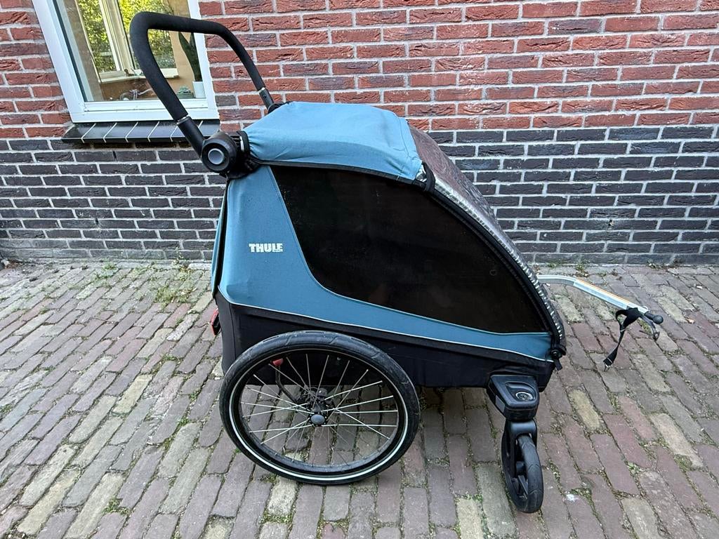 Thule Courier Fietskar - Aegean Blue, Fietsen en Brommers, Fietsaccessoires | Aanhangers en Karren, Ophalen of Verzenden, Zo goed als nieuw