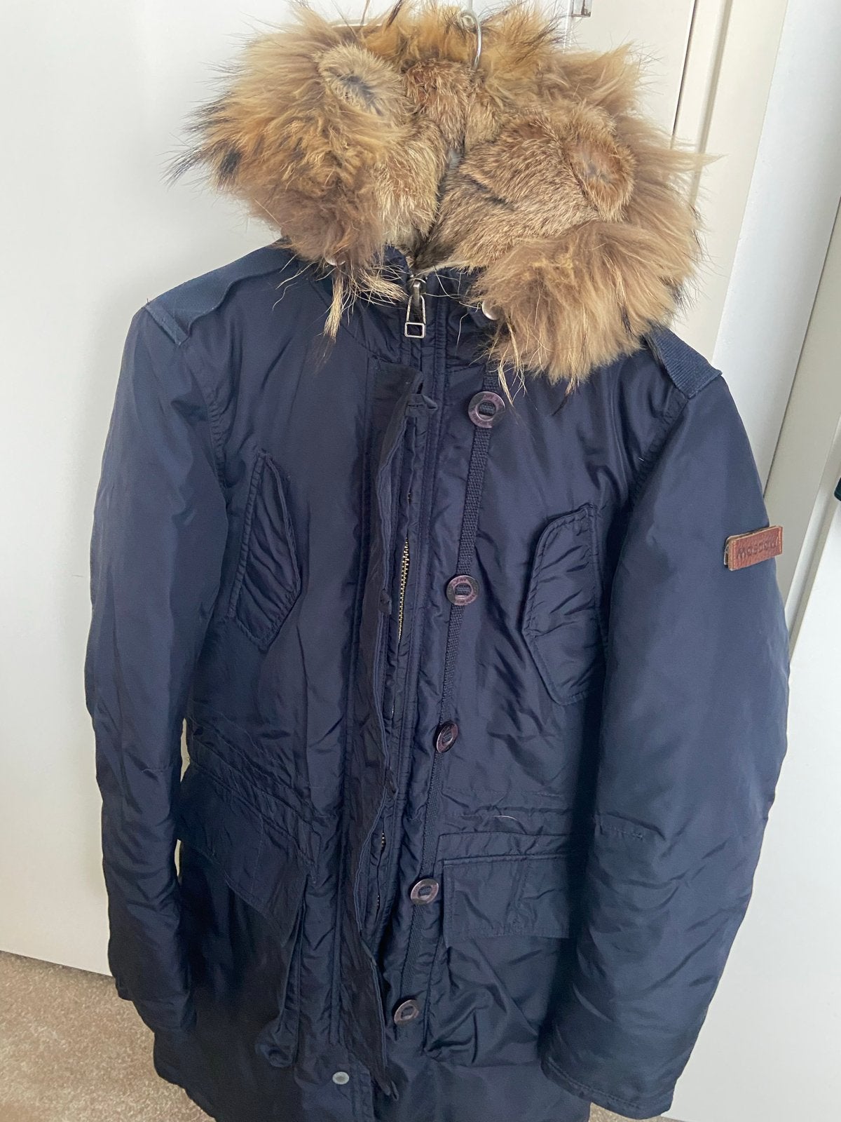 Moscow parka met bontkraag Maat S, Kleding | Dames, Ophalen of Verzenden, Zo goed als nieuw, Maat 36 (S), Blauw