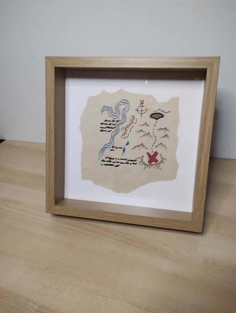 Life size minifigure treasure map - Inspired by Lego, Overig onderwerp, Papier/karton, Ophalen of Verzenden, Ingelijst