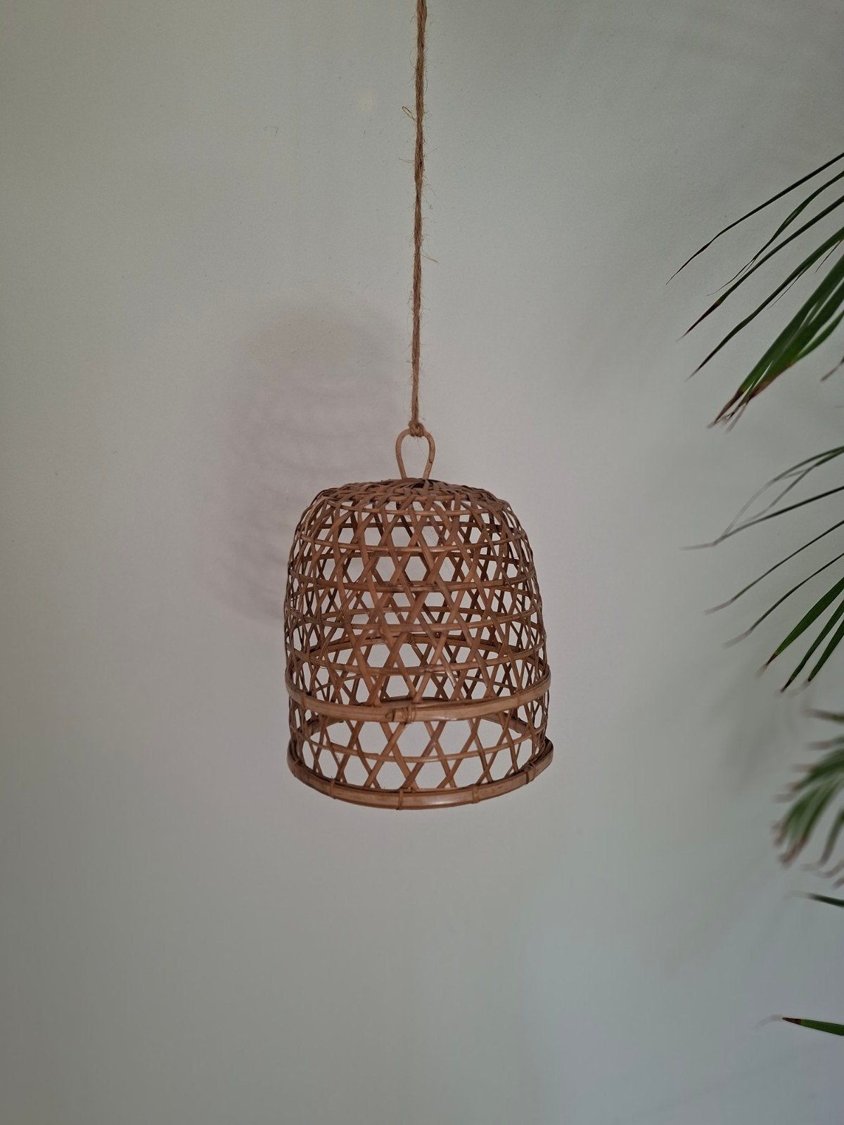 Bamboe hanenmand lampenkap Boho Ibiza, Ophalen, Nieuw