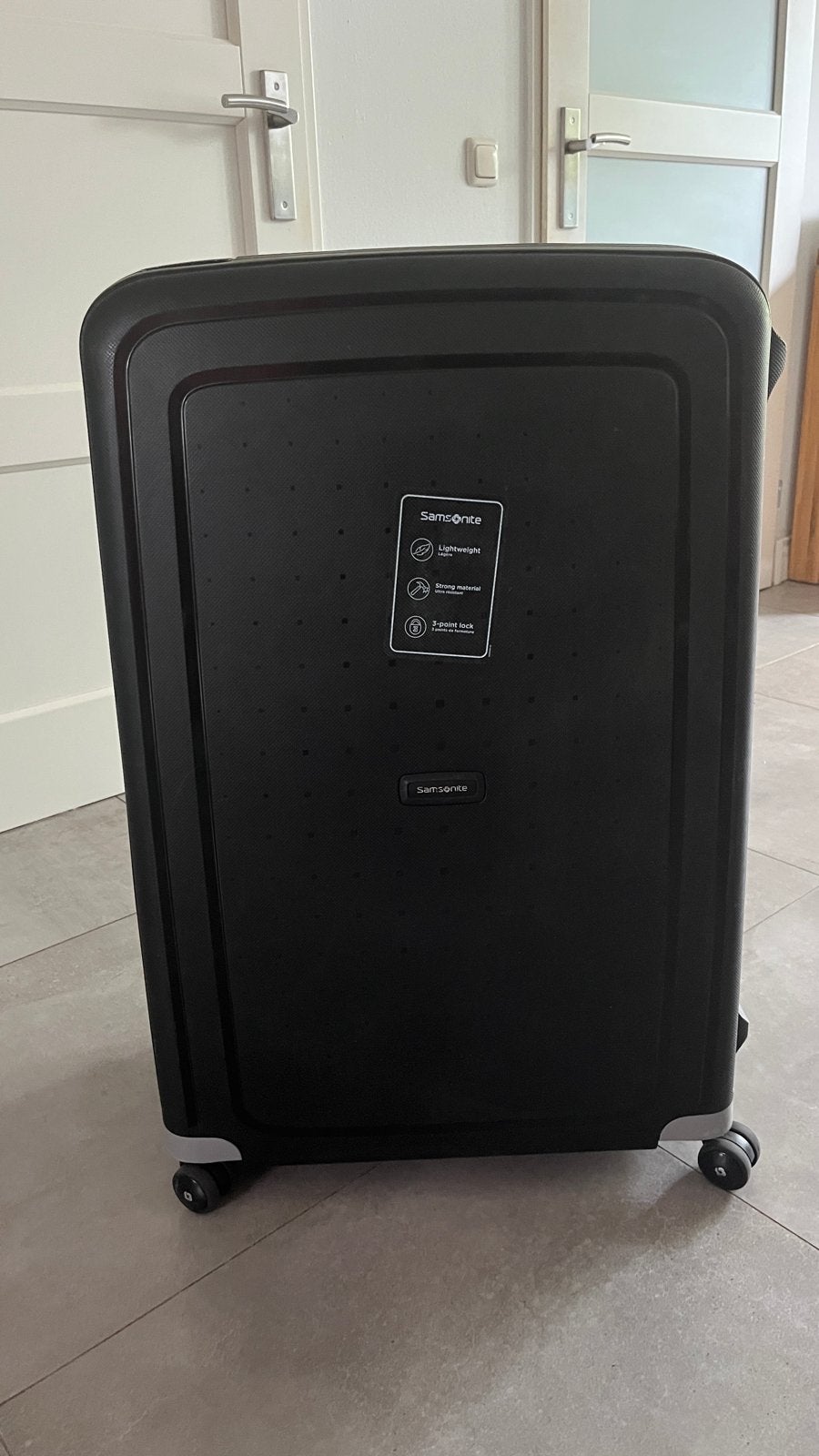 Zwarte Samsonite XL Koffer Spinner - Lichtgewicht en Robuust, Ophalen, Gebruikt, Hard kunststof, 45 tot 55 cm